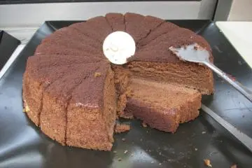 <p>There are several types of chocolate cake served at all times</p>