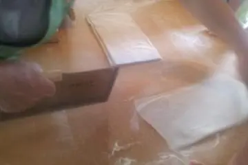 <p>A couple of folds and we are ready to cut.</p>