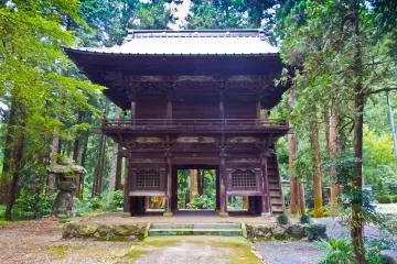 <p>An alternate view of Muaitemon (無相門), taken from inside the forest</p>