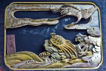 <p>Along the walls of Kyouzou are some very impressive religious carvings</p>