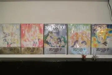 <p>Sailor Moon art books placed in the corner for customers to enjoy</p>