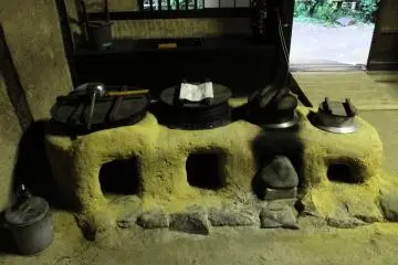 <p>An old-fashioned kitchen inside the Nose farmhouse</p>