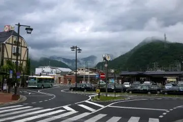 <p>Low cloud made the hills around Otsuki look mysterious and moody</p>