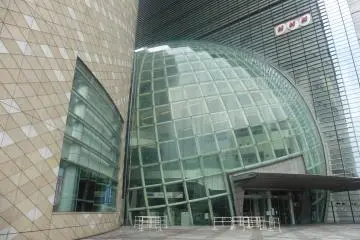 <p>The main entrance of NHK Osaka Broadcasting Center</p>