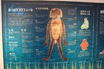 The Kisakura television ad features a kappa water sprite because of the onsite museum
