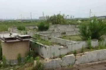 <p>Only the foundations of houses are left</p>