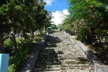 <p>From the southern court yard area, this is a view of the vertical stairs leading to the Peace Tower.</p>