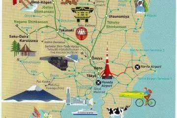 <p>Popular tourist destinations around Tokyo covered by JR Kanto Area Pass (from the JR pamphlet)</p>
