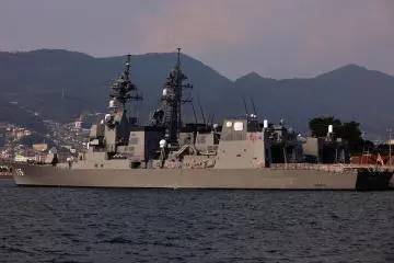 Sasebo Naval Base of the Japan Maritime Self-Defense Force. This is the Akizuki DD115 Destroyer (Photo: MASAYOSHI HIROSE)