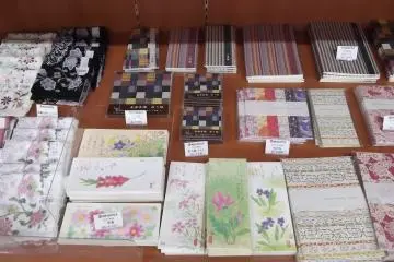 <p>Stationery and origami paper in the souvenir shop</p>