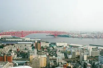 <p>The busy and packed Tempozan port area</p>