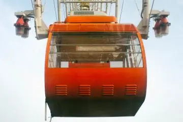 <p>The gondola that carried me to the top with a brilliant view of Osaka</p>