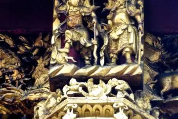 <p>Eave and altar carvings come from China</p>