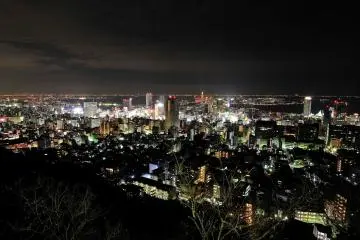 <p>Another night-time view from Venus Bridge in Kobe Suwayama Park. In the distance, you can see the lit-up Wakayama city, and on the left side is Osaka city</p>