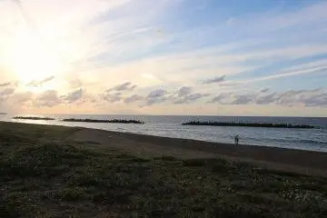 가을 산리 해변