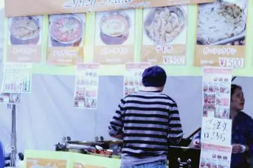 <p>A stall with Indian food</p>