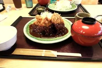 <p>Fried pork filet with rich sauce (FYI this is not 'Sauce-Katsu', Fukui's specialty)</p>