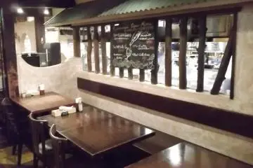 <p>From these tables you can watch the kitchen staff</p>