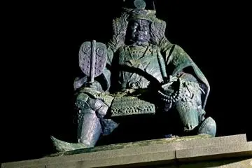 Statue of samurai warlord Shingen Takeda near Kofu Station