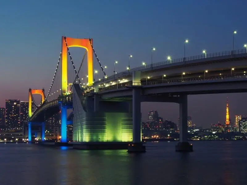 Odaiba's Rainbow Bridge - Minato, Tokyo - Japan Travel