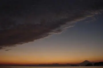 A perfect combination of clouds, sky, and Mt. Fuji.