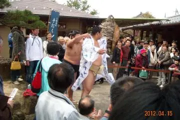 Sumo fighter Okinoumi at Yuushien Japanese Garden