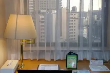 <p>With a good view over the city, the working corner is&nbsp;equipped with a comfortable chair, desk, lamp, and a high-speed internet LAN connection.&nbsp;</p>