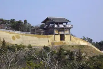 Looking across at Kinojo Castle