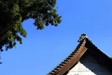 <p>Temple roof under the blue sky</p>