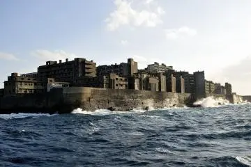 <p>On the north side of the island miners' residences still stand uninhabited</p>