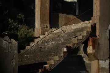 <p>The stone stairs which connect to the Second Mine (main mine of the island) still remain</p>
