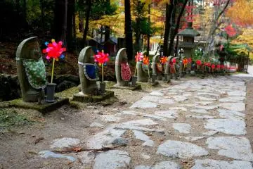 <p>The roughly paved path leads up the mountainside</p>