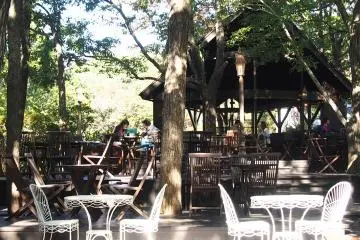 <p>Lots of seating on all different levels throughout the garden area</p>