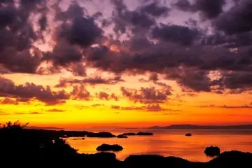 Sunset viewed from Mount Sengan in Kami Amakusa city