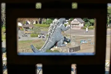 <p>Stand guard at the top of a tower and look through the peek-through window to ensure&nbsp;Godzilla doesn't see you!</p>