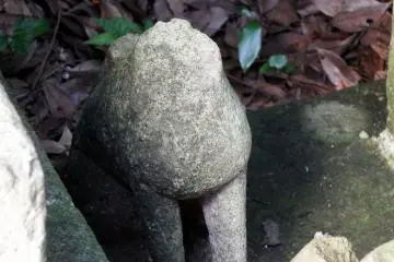Sadly, this dog's head is missing!