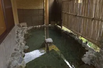 <p>Le bain &agrave; l'ext&eacute;rieur, tr&egrave;s agr&eacute;able surtout en hiver</p>