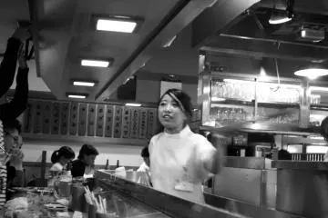One of the kind waitresses at Akiyoshi