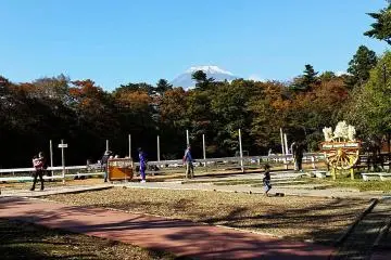<p>You can see the Fuji mountain from the horse riding area, you can pay about 300 yen per person and be able to ride a horse. Even small children can ride a pony for a few minutes.&nbsp;</p>