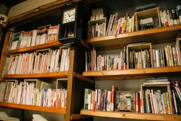 <p>A small library containing Japanese books about Kyoto.</p>