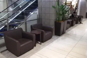 <p>Each floor has a few places to sit and rest or admire your purchases</p>
