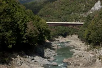<p>วิวสวยๆ ระหว่างทางของรถไฟสายโรแมนติก Sagano Romantic Train</p>