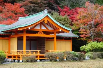 <p>The performance stage at Heike no Sato</p>