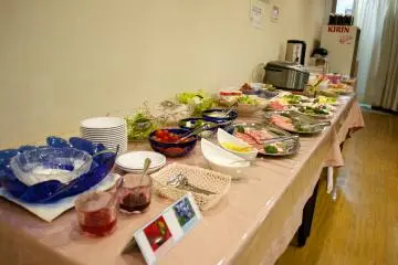 <p>Breakfast buffet at Hotel Wellness Yokoteji is served daily 07.00-09.00 in the hotel's Kamakura Restaurant</p>