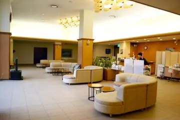 <p>The lobby is supplied with comfortable sofas&nbsp;</p>