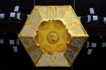 <p>The golden lantern at the main entrance</p>