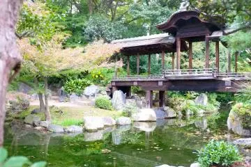 <p>Greenery surrounding the Chinese corridor-style bridge (Kaito-ro)</p>