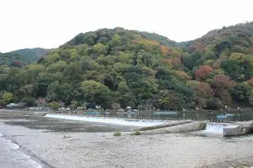 아라시야마. 토게츠교 근처 카츠라가와에서는 배 놀이를 즐길 수 있다