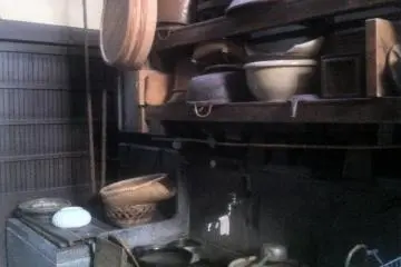 <p>The old merchant house or machiya kitchen from more than 100 years ago</p>