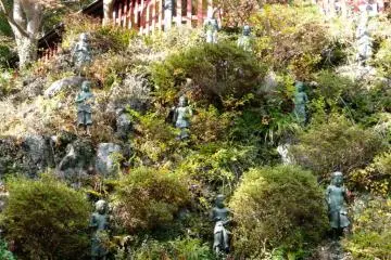 I love how there are statues set within and integrated into nature.